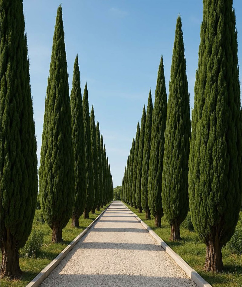 Visualisierung Allee mit Zufahrt zu einer Luxus-Villa in Kroatien